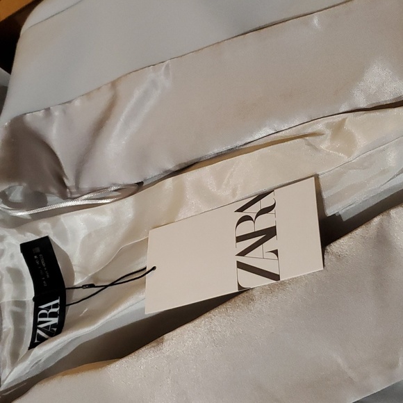 Zara * Satin Effect Blazer Gray size S New - Picture 11 of 12